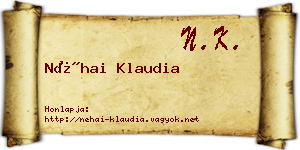 Néhai Klaudia névjegykártya
